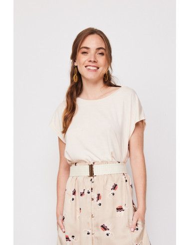 Camiseta Smile Sol Beige