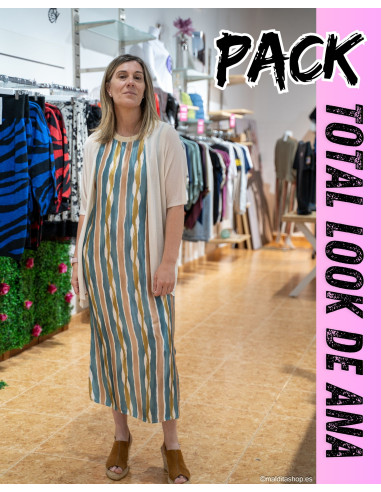 Pack Total Look Ana Vestido Lurex Azul