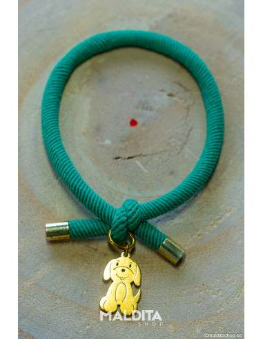 Pulsera nudo verde perrito