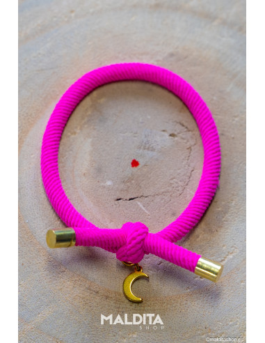 Pulsera nudo rosa luna