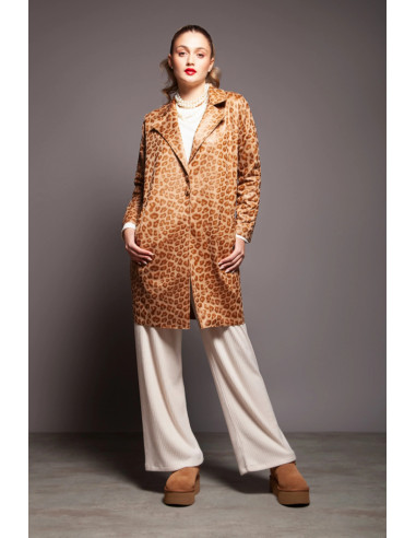 Chaqueta Lolitas&L larga polipiel animal print