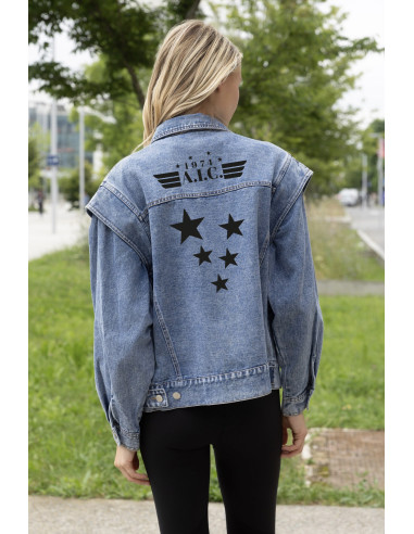 Chaqueta Vaquera Azul Personalizada Wings & Stars