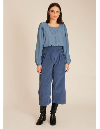 Thin Cordury Culotte Blue