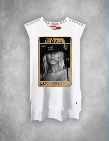 camiseta lasal boom blanco